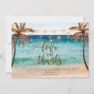 Carte De Remerciements plage d'amour et de mercis tropicale