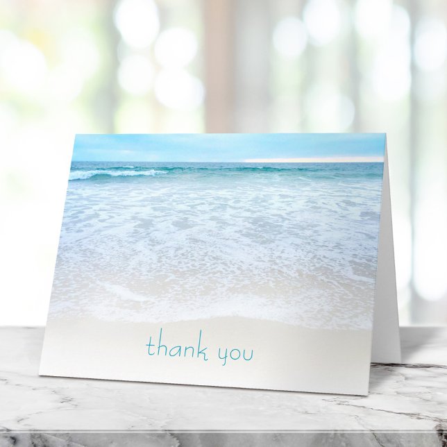 Carte De Remerciements Plage de Californie avec Ocean Waves Photo (Créateur téléchargé)