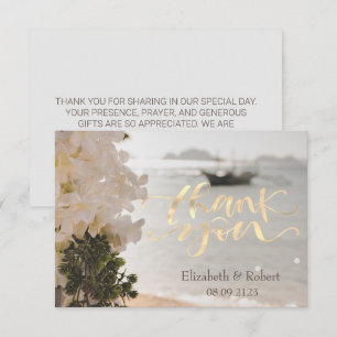 Carte De Remerciements Plage des Fleurs de Bateaux à Voile