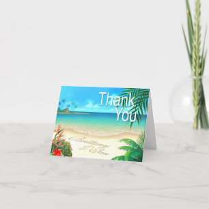 Carte De Remerciements Plage exotique (demandez-moi de mettre vos noms en