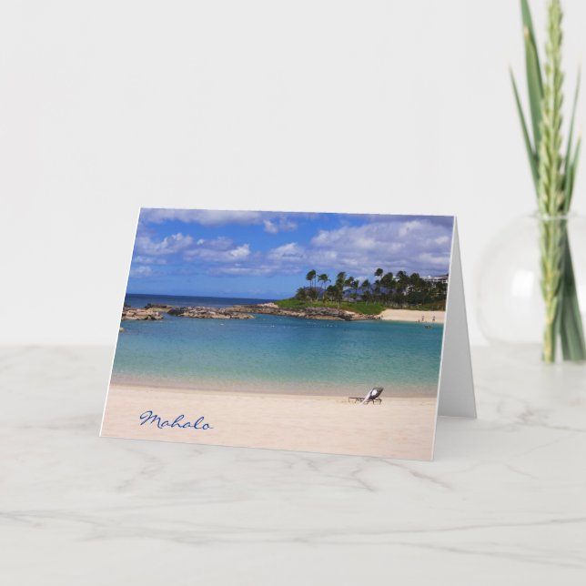 Carte De Remerciements Plage Mahalo (Devant)