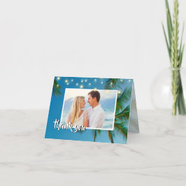 Carte De Remerciements Plage Photo Palms Chaîne LumMerci Mariage