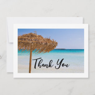 Carte De Remerciements Plage tropicale panoramique avec mariage sous un p
