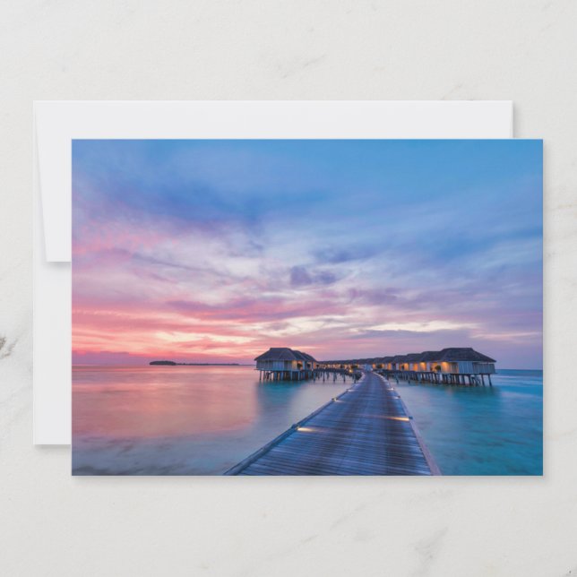 Carte De Remerciements Plages tropicales | Bungalows Maldives (Devant)
