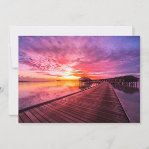 Carte De Remerciements Plages tropicales   Coucher de soleil aux Maldives