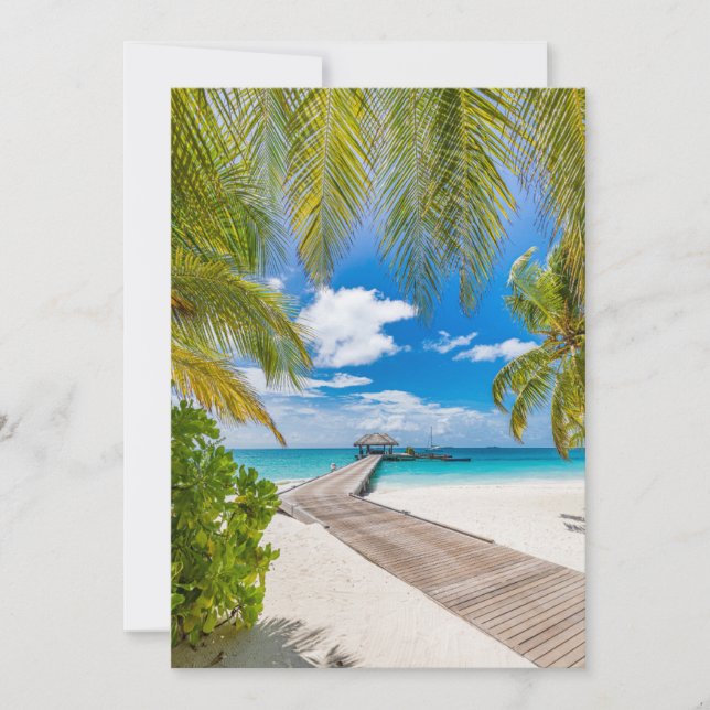 Carte De Remerciements Plages tropicales | Jetty en bois des Maldives (Devant)
