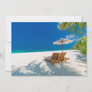 Carte De Remerciements Plages tropicales   Plage de chaises longues Bora 