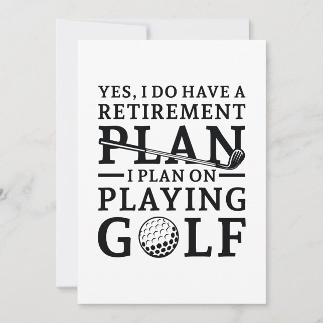 Carte De Remerciements Plan de retraite Golf (Devant)