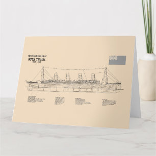 Carte De Remerciements Plan directeur du navire Titanic RMS SD