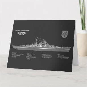 Carte De Remerciements Plans de plans de cuirassé Bismarck PD