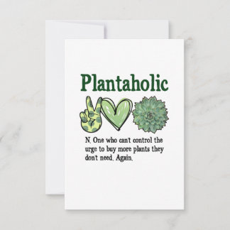 Carte De Remerciements Plantaholic Funny Plante