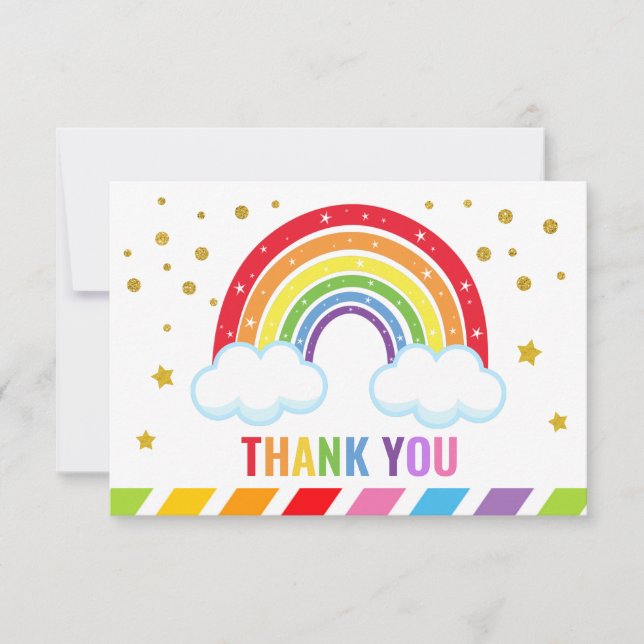 Carte de remerciements plat arc-en-ciel (Devant)