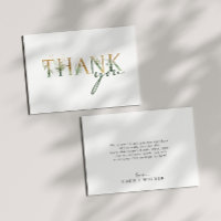 Carte de remerciements plat Baby shower verdoyant 