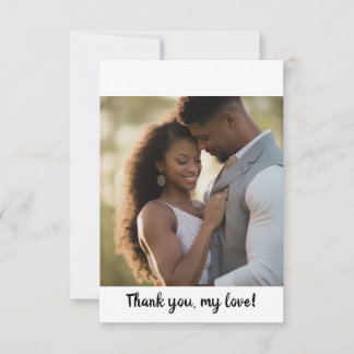 Carte de remerciements plat - Couple afro-américai