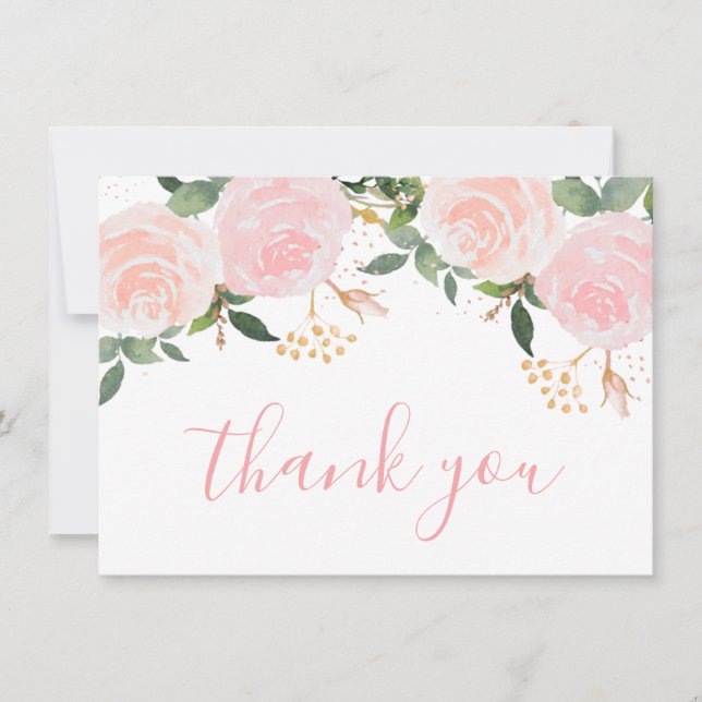 Carte de remerciements plat d'anniversaire rose (Devant)