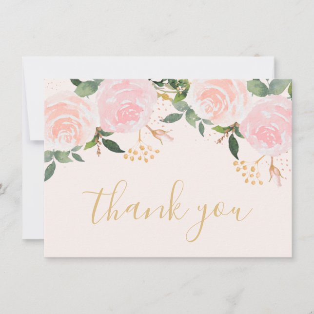 Carte de remerciements plat d'anniversaire rose (Devant)