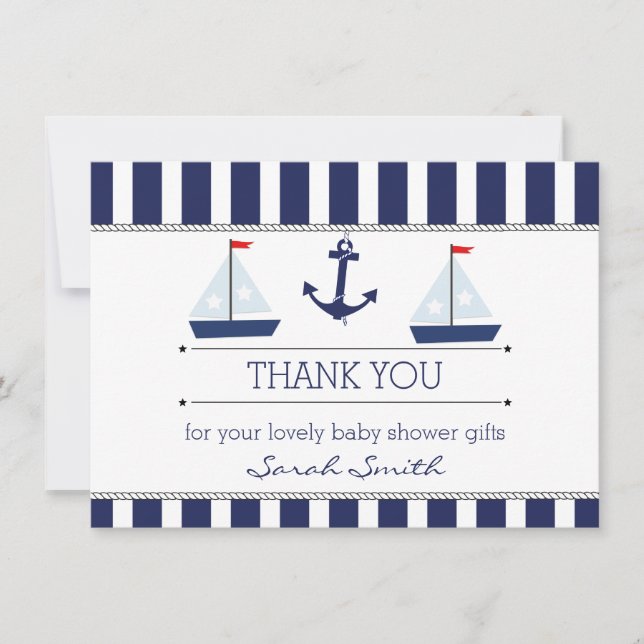 Carte de remerciements plat de baby shower (Devant)