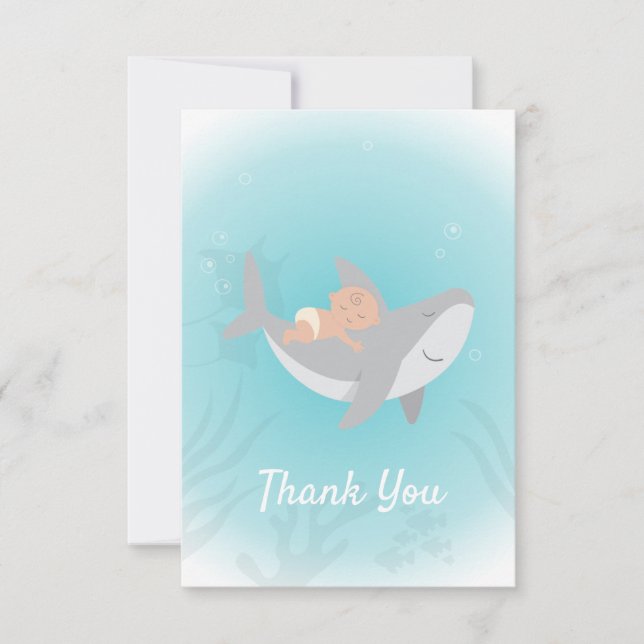 Carte de remerciements plat de Baby shower de requ (Devant)
