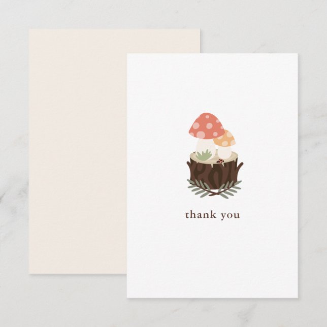 Carte de remerciements plat de champignons (Devant / Derrière)