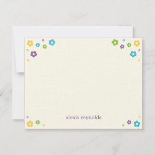 Carte de remerciements plat de flower power -