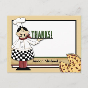 Carte de remerciements plat de partie de pizza