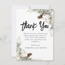 Carte de remerciements plat d'épinette de pin