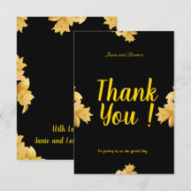 Carte de remerciements plat mariage