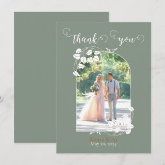 Carte de remerciements plat Mariage personnalisé