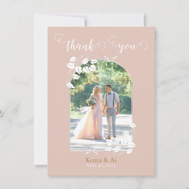 Carte de remerciements plat Mariage personnalisé (Devant)
