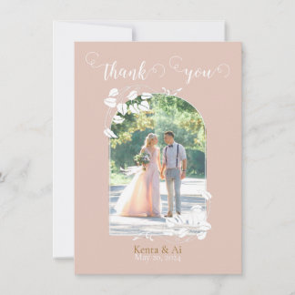 Carte de remerciements plat Mariage personnalisé