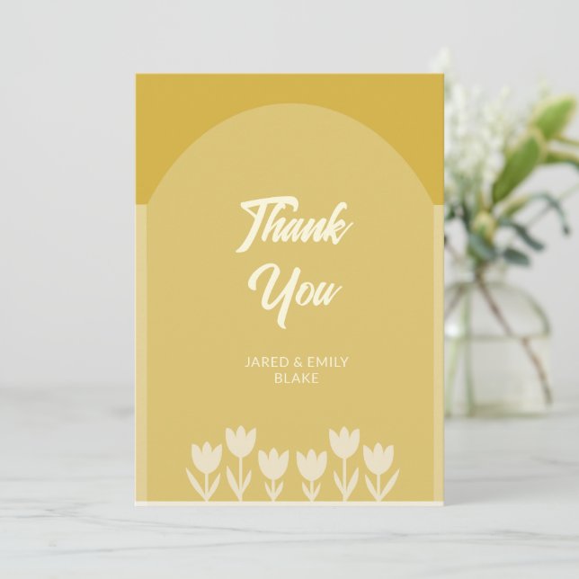 Carte de remerciements plat Mariage style arc (Debout devant)
