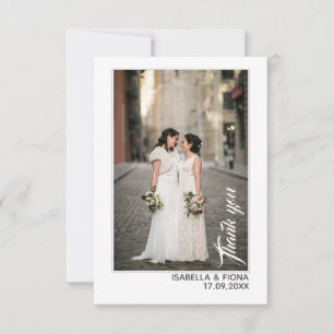 Carte de remerciements plat - Message photo Mariag