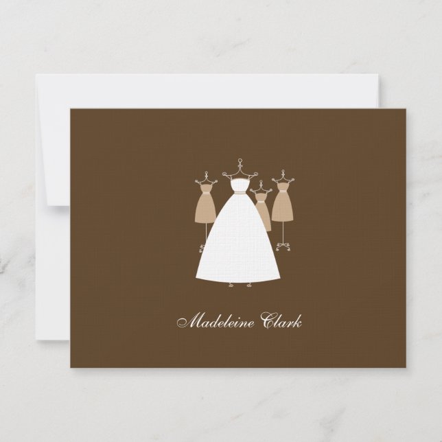 Carte de remerciements plat moderne Gowns - Latte (Devant)