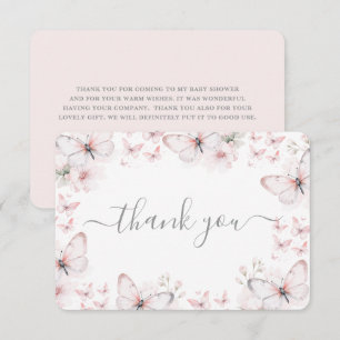 Carte de remerciements plat papillon