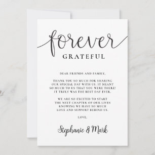 Carte de remerciements plat pour toujours Grateful