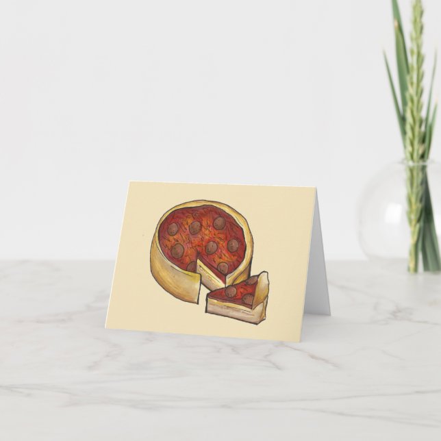 Carte De Remerciements Plat profond Pepperoni Pizza Pie fête d'anniversai (Devant)