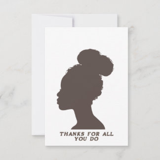Carte de remerciements plat - silhouette femelle b