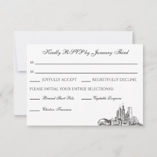 Carte de remerciements plat Skyline de Chicago