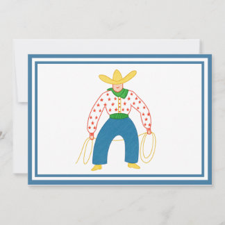 Carte de remerciements plat vintage Cowboy