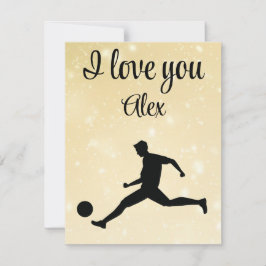 Carte De Remerciements Playing soccer graphic black
