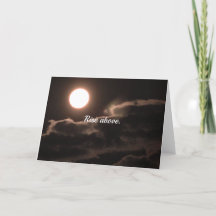 Pleine lune d'affirmation et nuages Blank 5x7