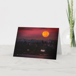 Carte De Remerciements Pleine lune Sur Denny Mansion Toute Occasion Vierg