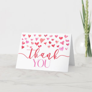 Carte De Remerciements Pliable Fête de la Saint-Valentin Cœurs Rouges Ros