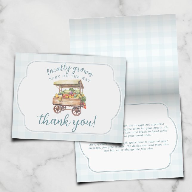 Carte De Remerciements Pliage de Baby shower à croissance locale neutre e (Créateur téléchargé)