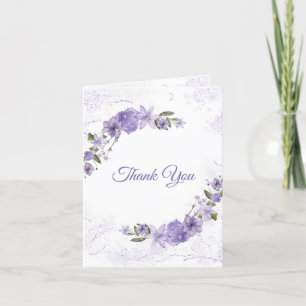 Carte De Remerciements Pliage Floral Violet