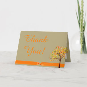 Carte de remerciements plié automne Feuille en chu