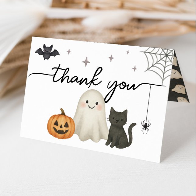 Carte de remerciements plié Baby shower Halloween (Créateur téléchargé)