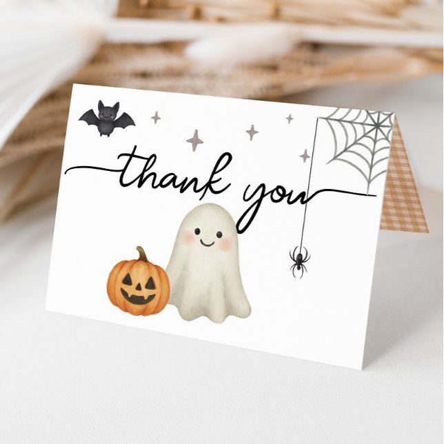 Carte de remerciements plié Baby shower Halloween (Créateur téléchargé)