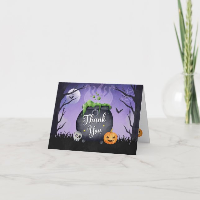 Carte de remerciements plié Baby shower Halloween (Devant)