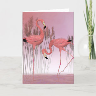 Carte de remerciements plié Flamant rose américain